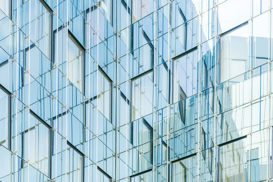 Glass office facade
