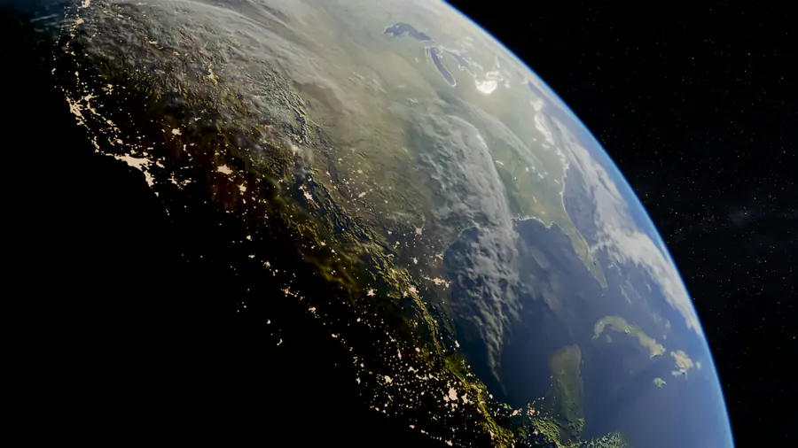 Earth at night from space