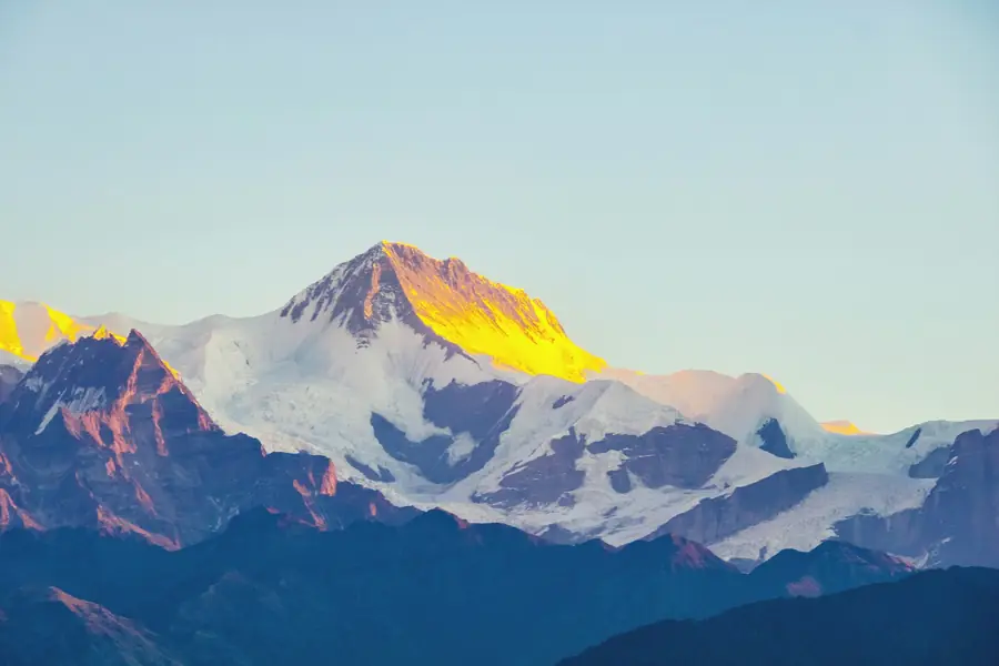 Sunlit Himalayan peak